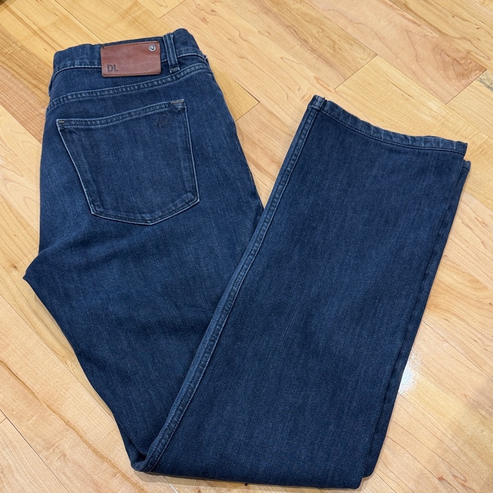 DL1961 Vince Men’s Dark Blue 360 comfort relaxed Straight-Leg Jeans